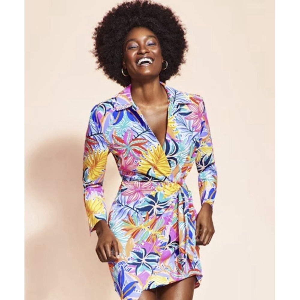 Royalty By Maluma Women's Tropical Wrap Dress Mini Farm Rio Beach Miami NWT Sz 6